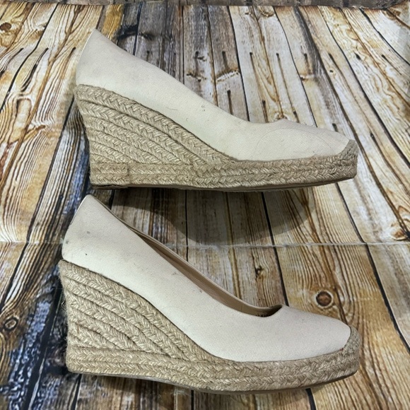 J Crew Seville 3” Espadrilles Cream Slip On Heels Womans Size 7.5 - Picture 3 of 6